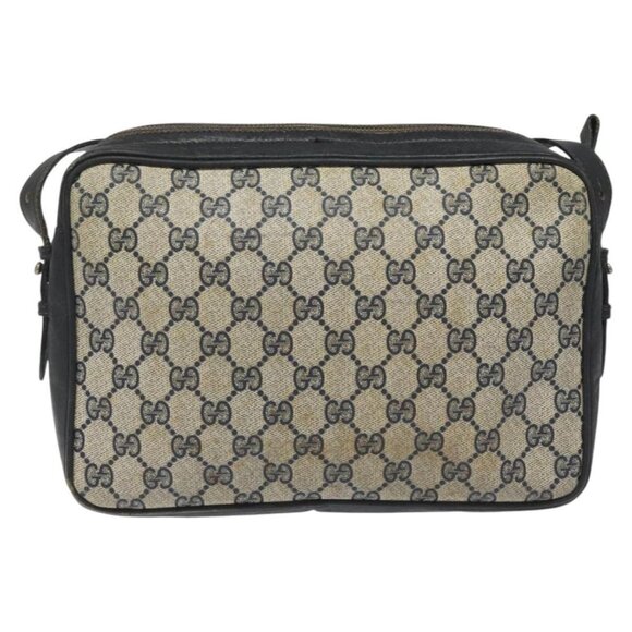 GUCCI GG Supreme Sherry Line Shoulder Bag PVC Navy Red - Picture 3 of 16